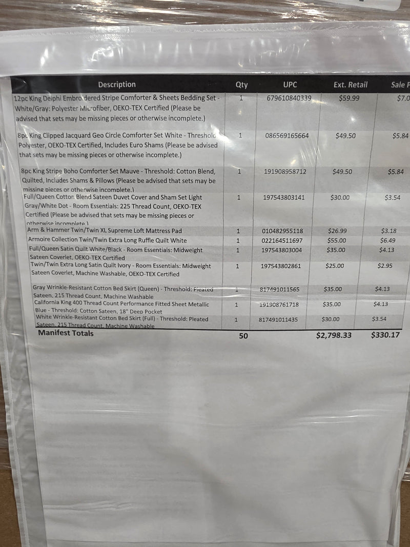 Manifested T@rget Bedding Pallet PTBJ92144
