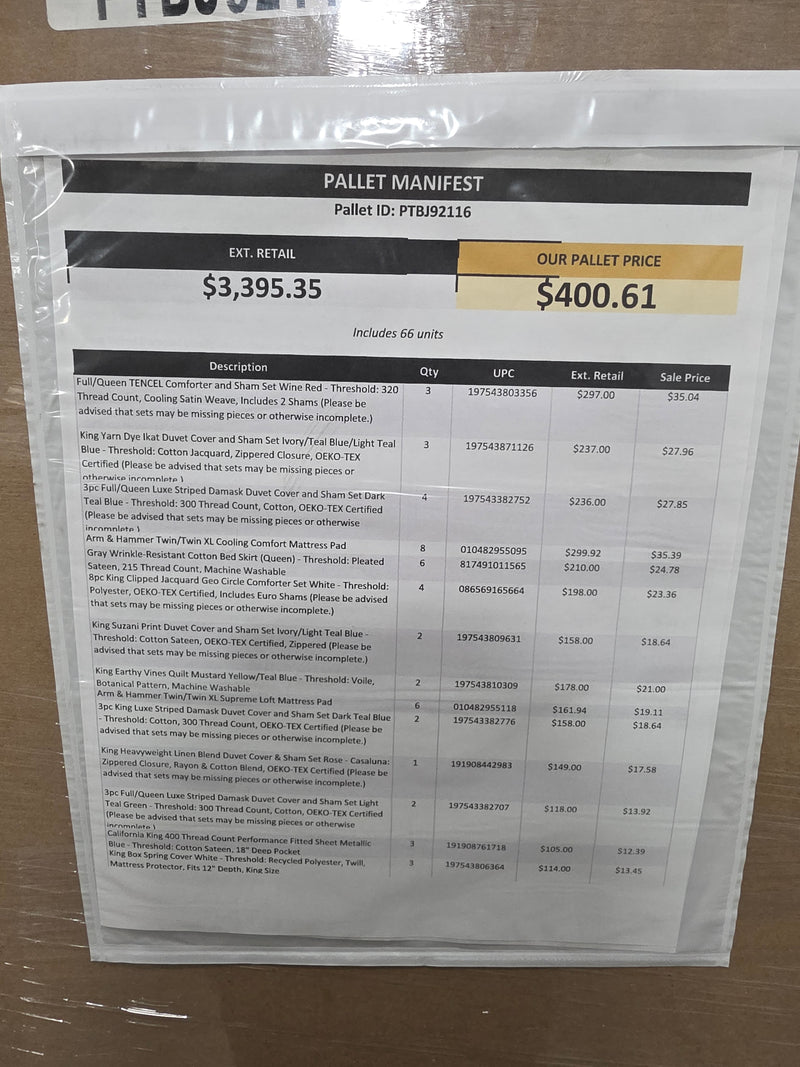 Manifested T@rget Bedding Pallet PTBJ92116
